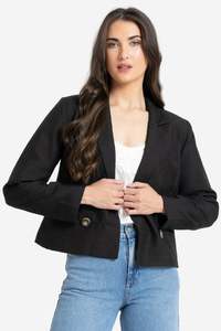 SEEKING LOLA AUDREY BLAZER - BLACK SHIMMER