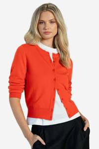 Vogue Cardigans Sweaters: STORIES BE TOLD AUTOGRAPH BLOOD ORANGE CREWNECK CARDIGAN