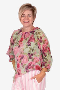 Vogue Tops: JELLICOE ARABELLA TOP WATERCOLOUR ROSE