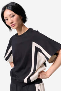 Vogue Tops: MARCO POLO LOUNGE AND LEAVE TOP - BLACK