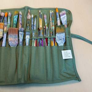 Cotton Canvas Paintbrush Roll