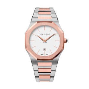 Mens Watches: Noxbridge Revo White Dial Two-Tone Watch ECC40TT