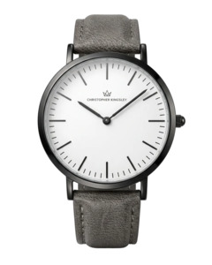 Summer Sale: Christopher Kingsley with Grey Leather Band Sample Watch