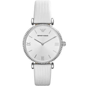 Emporio Armani: Emporio Armani Gianni T-Bar Silver Women's Watch - AR1680