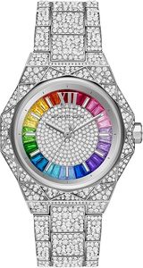 Michael Kors: Michael Kors Raquel Three-Hand Crystals Silver-Tone Women's Watch - MK7365LE