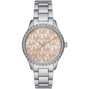 Michael Kors: Michael Kors Layton Pavé Silver-Tone Logo Women's Watch - MK7298