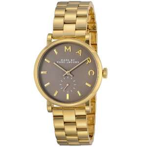 Marc By Marc Jacobs: Marc By Marc Jacobs Baker Grey Dial Gold Plated Watch MBM3281