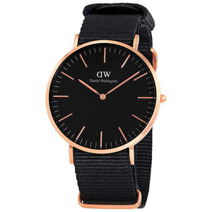 Daniel Wellington Watches: Daniel Wellington Cornwall 40mm Black Men's Gold Watch - DW00100148