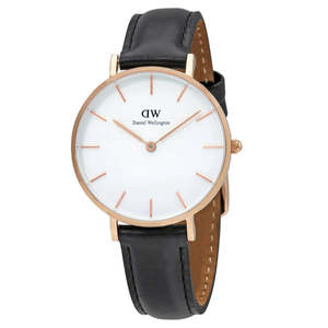 Daniel Wellington Sheffield 32mm White Dial Black Genuine Leather Women's G&hellip;