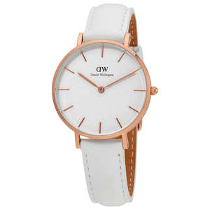 Daniel Wellington Petite Bondi 32mm White Dial Genuine Leather Women's Gold&hellip;