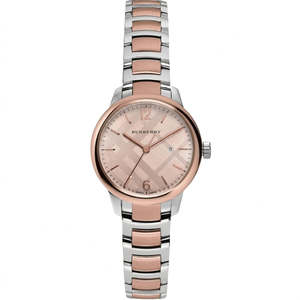 Burberry The Classic Two-Tone Bezel Rose Dial Silver & Rose Gold Steel Women&apo&hellip;