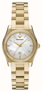 Emporio Armani Womens Watches: Emporio Armani Three-Hand Date Gold-Tone Stainless Steel Watch AR11657