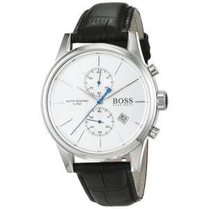 Mens Watches: Hugo Boss Chronograph Grand Prix Black Leather Strap Men's Watch 1513282