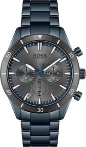 HUGO BOSS Trophy Chronograph Black Dial Black Steel Strap Watch for Men - 1513675