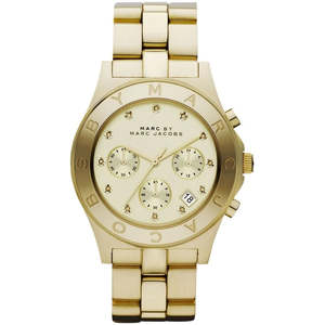 Womens Watches: Marc By Marc Jacobs Blade Chronograph Gold Dial Gold Tone Watch - MBM3101