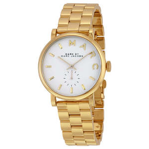 Womens Watches: Marc By Marc Jacobs White Dial Gold-tone Ladies Watch - MBM3243