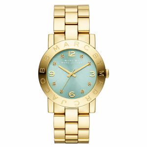 Marc By Marc Jacobs: Marc By Marc Jacobs Amy Blue Gold Tone Watch - MBM3301