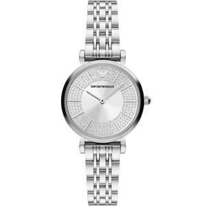Emporio Armani Womens Watches: Emporio Armani Gianni T-Bar Sunray Silver Crystal Silver Women's Watch - AR11445