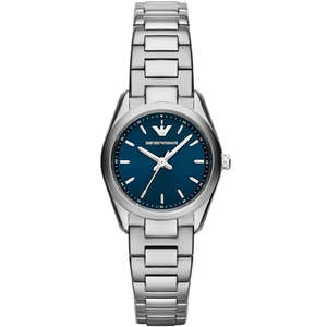 Womens Watches: Emporio Armani Tazio Small Sunray Blue Dial Silver Women's Watch - AR6029