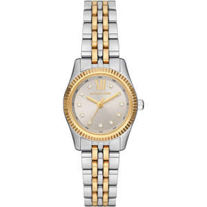 Michael Kors Lexington Three-Hand Silver Dial Two Tone Steel Strap Women's &hellip;