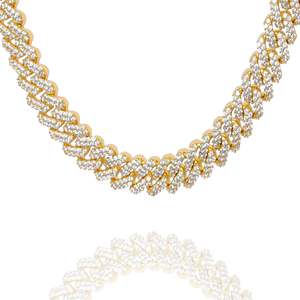 Summer Sale: Big Daddy 12MM Straight Edge Cuban CZ Gold Iced Out Chain