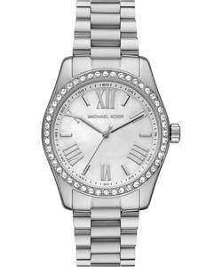 Michael Kors Lexington Crystals White Dial Silver Steel Strap Watch - MK1087