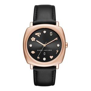 Marc Jacobs Watches: Marc Jacobs Mandy Black Dial Rose Gold Women Women's Watch - MJ1565