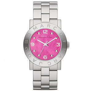 Marc By Marc Jacobs Amy Pink Dial Silver Classic Watch - MBM8623