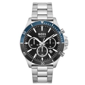 Hugo Boss Troper Chronograph Black Dial Silver Steel Strap Watch For Men - 1514101