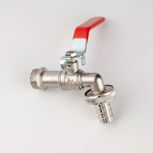 Ibc: Durable Zinc Alloy Outdoor Tap with Red Grip