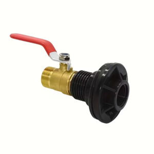 Ibc: 15mm Double Threaded Tank Adapter with Brass Ball Valve