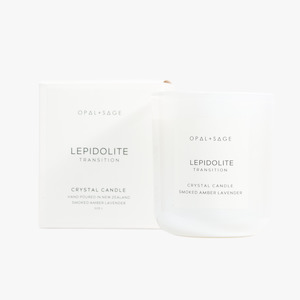 Lepidolite Crystal Candle | TRANSITION