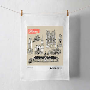 Wellington Book Landmarks Tea Towel