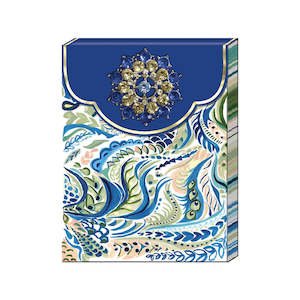 Stationery: Azure Peacock Brooch Notepad