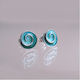 Enamel Silver Koru Studs