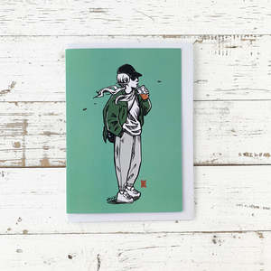 Orange Soda Welly Girl - Greeting Card