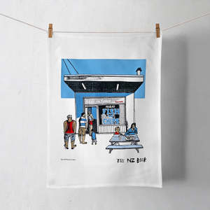 Wellington Nz Book Tea Towels: NZ Book Fish & Chips Tea Towel