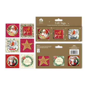 Folded, Peel & Stick Xmas Gift Tags 18pk