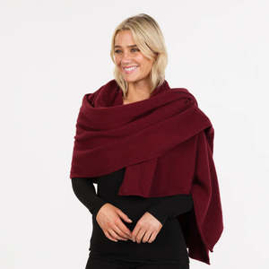 Fashion Accessories: Possum Merino Travel Wrap, Cherry