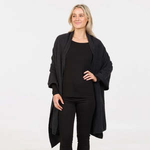 Fashion Accessories: Possum Merino Travel Wrap, Charcoal