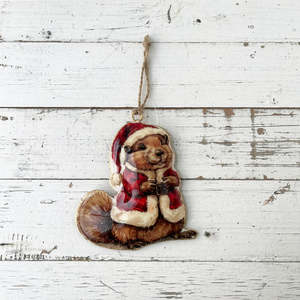 Vintage Tin Beaver Christmas Decoration