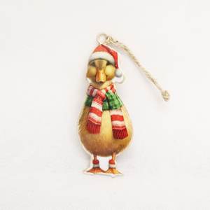 Christmas: Vintage Tin Duckling Christmas Decoration