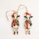 Vintage Tin Cow Christmas Decoration