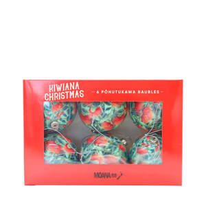 Whats New: Pohutukawa Christmas Baubles - Set of 6