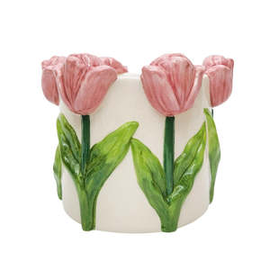 House Home Living: Tulip Planter Pink & White