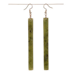 Jewellery: XL Long Greenstone Earrings