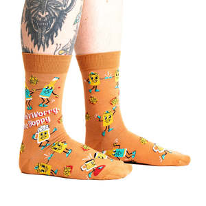 For Him: Don't Worry Be Hoppy Men's Crew Socks