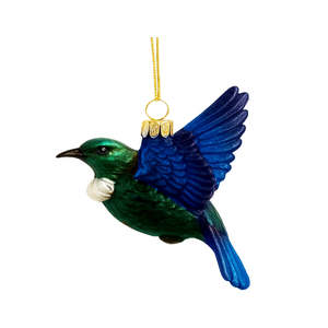 Christmas: Tūī Glass Christmas Decoration