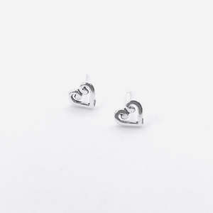 Kiwiana Studs, Koru Heart s/s