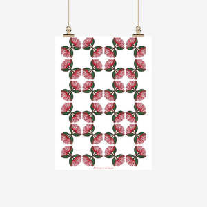 Patterns of New Zealand Tea Towel, Pohutukawa